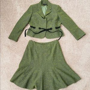 NIPON Boutique Tie Front Green 2 Pc Suit 12P